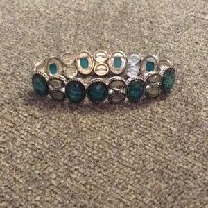 Silver and turquoise bracelet